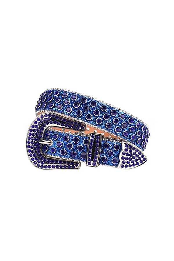 Qqiao Store Bande de Luxe de Haute qualité Hommes Femmes Strass Ceinture Western Cowgirl Cowboy Bling Bling Crystal Boucle Bo