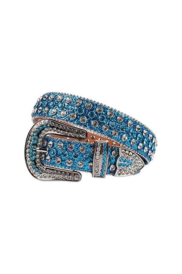 Qqiao Store Strass Western Ceinture Cowgirl Cowbirl Bling Bling Bling Belonde Courroie Sangle de Prestige Courroies mâles CIN