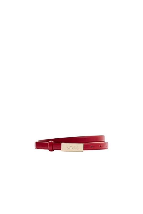 BOSS Femmes Amber Belt 1,5cm Ceinture en cuir italien avec plaquette logo