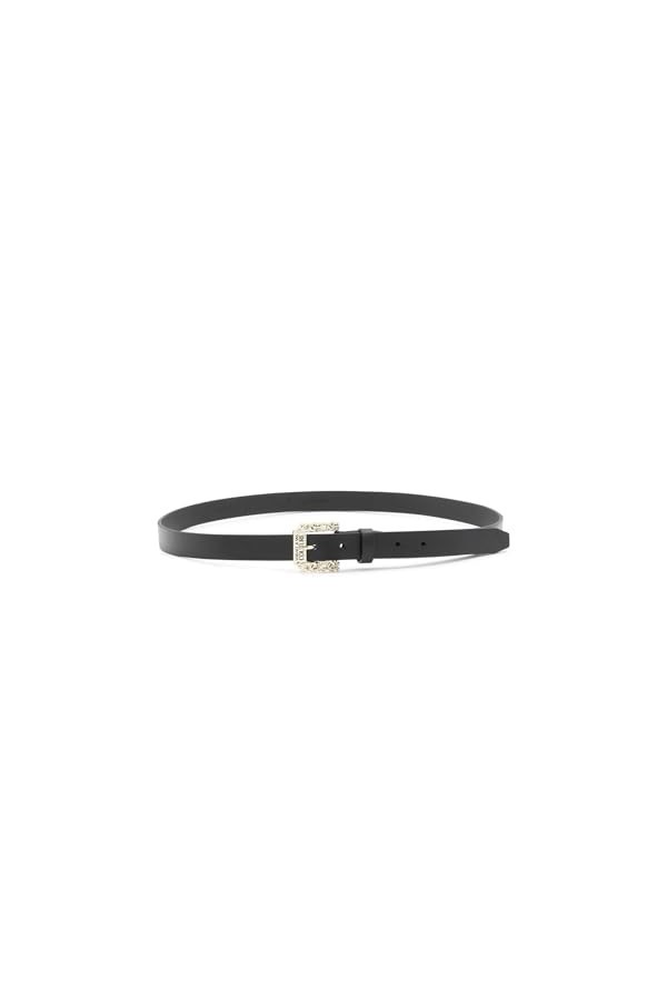 Versace Jeans Couture ceinture en cuir avec boucle baroque noire, Noir , 85 EU