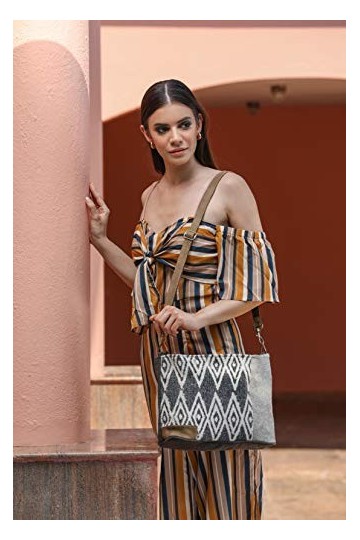 Myra Bag S-1431 Sac à bandoulière en cuir de vache en céramique