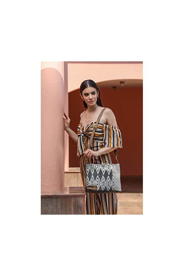 Myra Bag S-1431 Sac à bandoulière en cuir de vache en céramique