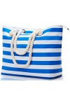 KALIDI Sac de plage extra large pour femme avec fermeture éclair étanche Sacs fourre-tout de plage avec poches Grand sac de s
