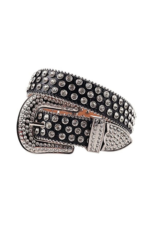 VIYASI Ceinture Femme, Cowgirl Bling Bling strassons Ceinture Ceinture cloutée for Femmes Hommes Cow-Boy Ceinture cloutée Be