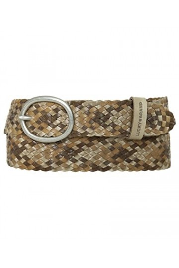 Lucky Brand Ceinture en cuir tressé avec boucle centrale pour femme - Taille S/M - Multicolore, multicolore, Small-medium