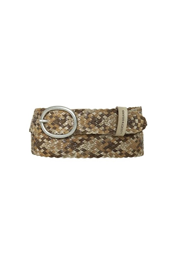 Lucky Brand Ceinture en cuir tressé avec boucle centrale pour femme - Taille S/M - Multicolore, multicolore, Small-medium