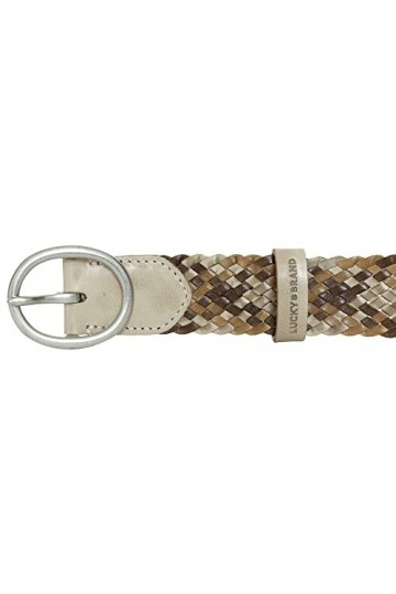 Lucky Brand Ceinture en cuir tressé avec boucle centrale pour femme - Taille S/M - Multicolore, multicolore, Small-medium