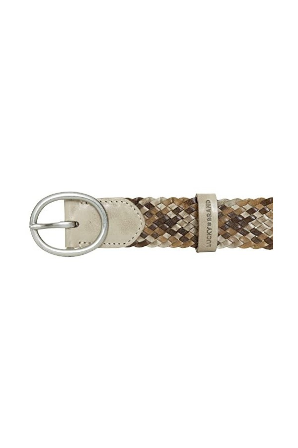 Lucky Brand Ceinture en cuir tressé avec boucle centrale pour femme - Taille S/M - Multicolore, multicolore, Small-medium