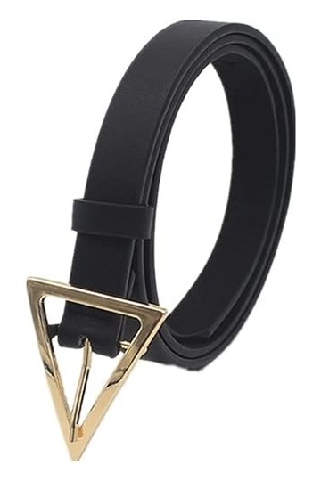 XNHAFW Ceinture fine en cuir pour femme avec boucle triangulaire vintage pour femme Sangle de taille Jeans robe fête ceinture