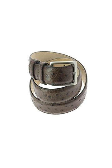 Robert Charles. Ceinture aspect reptile. Autruche, Cuir. Marron autruche. Uni. FABRIQUE EN ITALIE. L : 92-100cm
