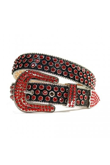 KUOKUO Qqiao Ceinture pour femme avec strass dorés brillants cowboy western clouté diamant ceintures hommes longueur de la c