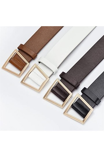 KOOKYY Ceinture pour homme en cuir sangle de taille ceinture femme boucle en métal doré ceintures femmes ceintures pour jeans