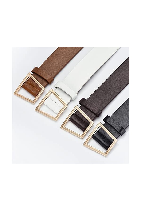 KOOKYY Ceinture pour homme en cuir sangle de taille ceinture femme boucle en métal doré ceintures femmes ceintures pour jeans