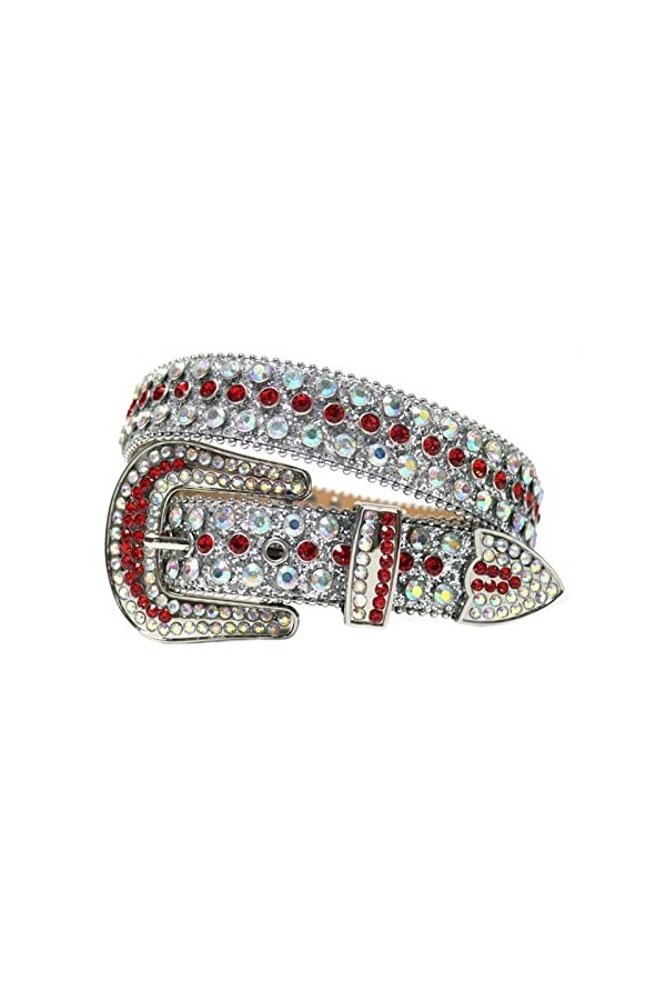 Qqiao Store Bande de Luxe de Haute qualité Hommes Femmes Strass Ceinture Western Cowgirl Cowboy Bling Bling Crystal Boucle Bo