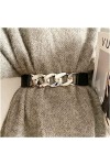 Ceinture Mode Femmes Ceinture Élastique Doré Accessoires Chaîne Ceintures Larges Marque De Luxe Robe Assortie Veste Taille Ju