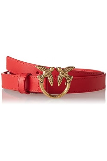 Pinko Love Berry Simply Belt H2 VIT. Ceinture, R43q_Rosso-Or Antique, M Femme