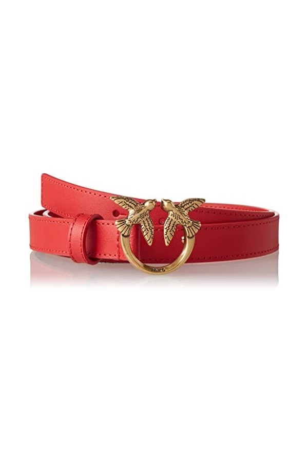 Pinko Love Berry Simply Belt H2 VIT. Ceinture, R43q_Rosso-Or Antique, M Femme