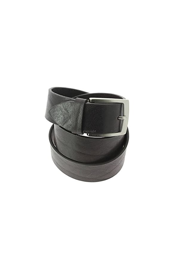 Robert Charles. Ceinture classiques. BUFFLE, Cuir. Noir. Uni. FABRIQUE EN ITALIE. L : 92-100cm