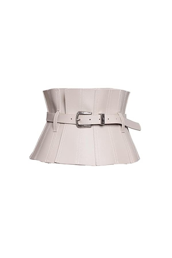 KEMNET Femmes slim Cummerbunds femme Robe manteau Corsets Ceinture Ceintures décoration ceinture large Color : Beige, Size :