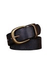 EKLART Femmes en cuir véritable Vintage ceinture femme cuivre boucle ceinture qualité Jeans ceinture for les femmes Size : 4