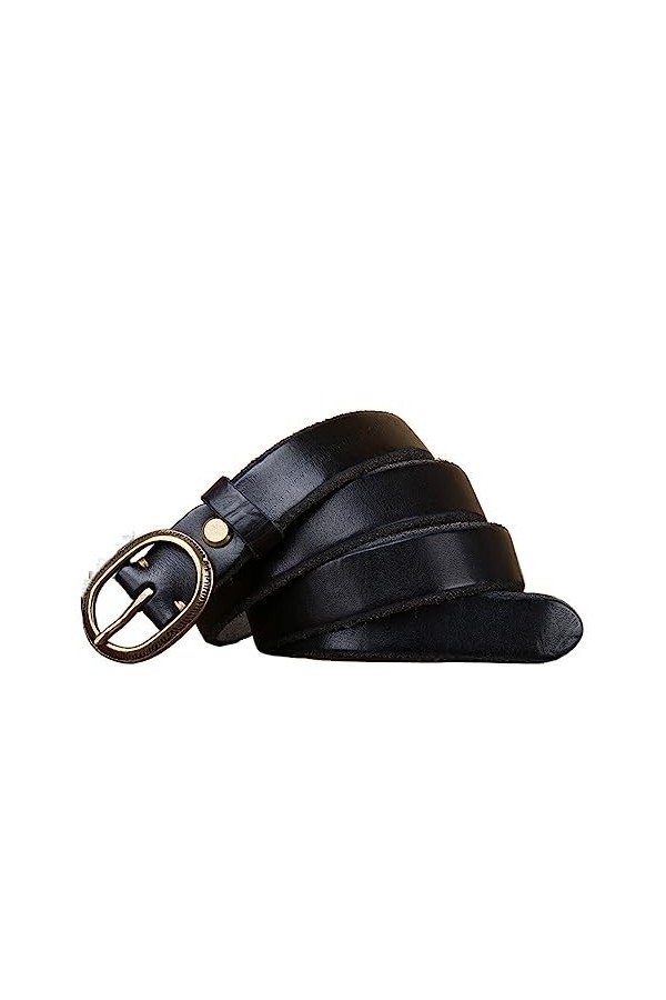 EKLART Ceinture en cuir véritable peau de vache for femmes sangle décontracté boucle en cuivre femme sangle qualité Jeans cei