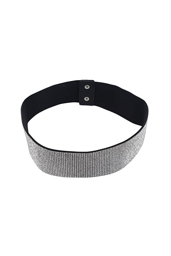 EYHLKM Femmes Bande Brillante Taille Chaîne Strass Crystal Bande métallique Bouton élastique Bande Elastic Bande