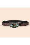 ZYXLB Ceinture Femme Vintage Pierre Diamant Sculpté en Relief Mode Ceinture Décorative De Style Polyvalent