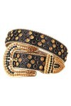 Ceinture avec strass pour femme - Ceinture cloutée - Style cowgirl - Style punk
