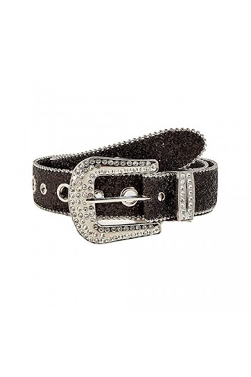 Rhinestone Buckle Fashion Women Belts Black Belts For Women Luxury Decorative Waist Straps For Female Jeans Size : 42in/105c