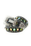 JIARY Ceinture en Strass pour Hommes Et Femmes,Ceinture en Cuir Rivet Alliage Boucle Ardillon Ceinture De Personnalité Hip-Ho