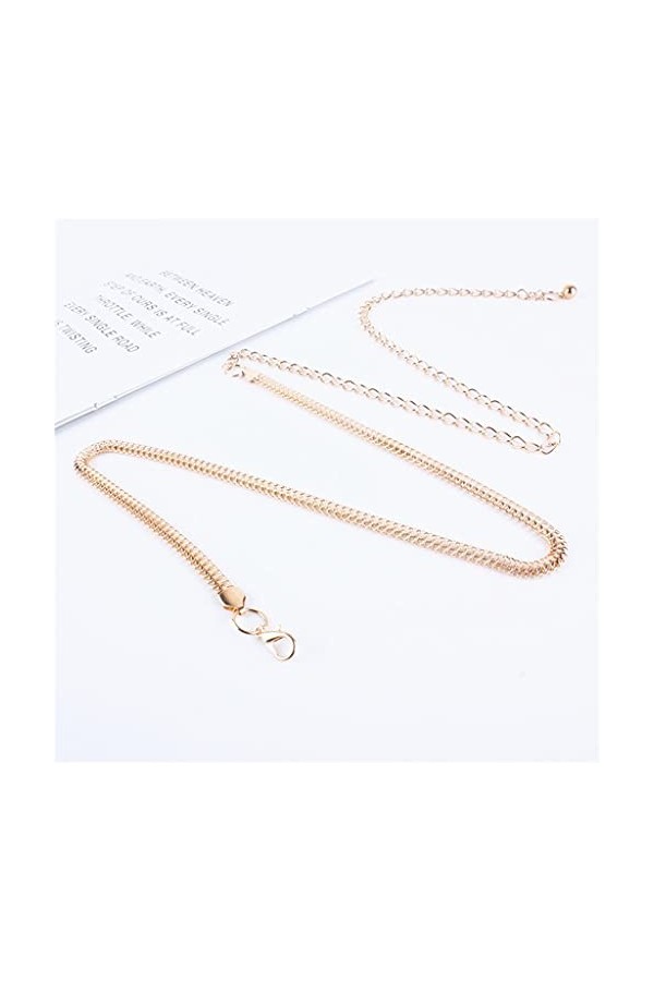 Generic Taille Haute Sangle de Chaîne en Métal Dames Sangle de Chaîne en Métal Décoration Femmes Robe Chemise Ceinture Argent