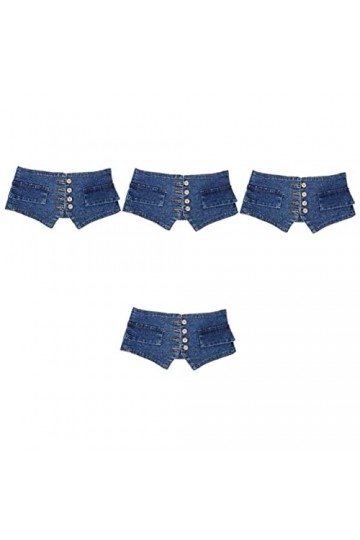 TENDYCOCO 4 Pièces Ceinture Pantalon Chemise Boutons Denim Ceinture Denim Taille Ceinture Robe Corset Ceintures Denim Taille 