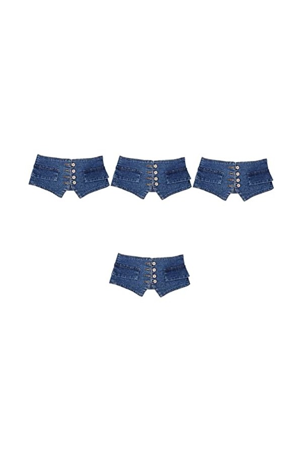 TENDYCOCO 4 Pièces Ceinture Pantalon Chemise Boutons Denim Ceinture Denim Taille Ceinture Robe Corset Ceintures Denim Taille 