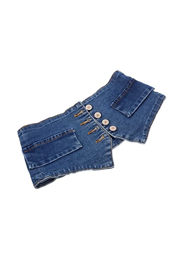 TENDYCOCO 4 Pièces Ceinture Pantalon Chemise Boutons Denim Ceinture Denim Taille Ceinture Robe Corset Ceintures Denim Taille 