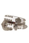 Mkjuuior Punk Sangle Diamant Ceinture Western Cristal Clouté Ceinture Cowgirl Cowboy Diamant Ceinture pour Femmes Hommes Vête