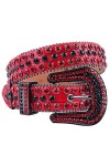 Ceinture à strass style western pour femme et homme avec strass, All Blue, 34-36W