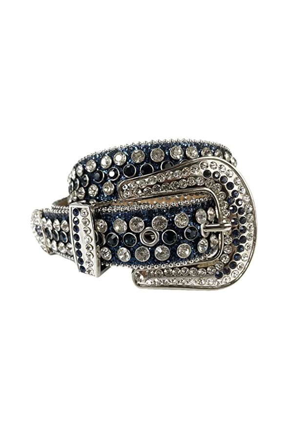 Ceinture de cowboy de luxe avec strass pour femme et homme, noir foncé, 38-40W