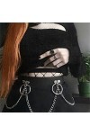 LHLLHL Femmes Ceintures Chaîne Bouton Caché Cosplay Punk Style Hip Hop Femme Ceinture Party Club Casual