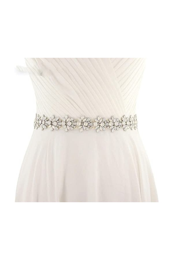 Élégant Noble Ceinture De Mariage Pour Strass De Mariée Avec Perle Lady Party Robe De Soirée Cristal Ceintures Ceintures Avec
