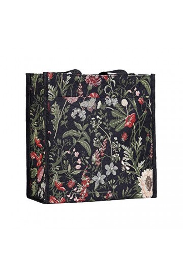 Tapisserie Siganre Sac à Main Femme, Sac fourre-Tout Femme, Tote Bag avec Garden Designs Morning Garden Black 