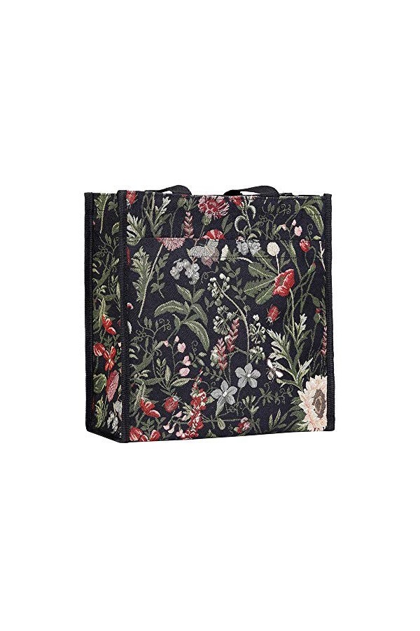 Tapisserie Siganre Sac à Main Femme, Sac fourre-Tout Femme, Tote Bag avec Garden Designs Morning Garden Black 