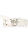 Pinko Love Berry H2 Belt Veau Set Ceinture, Z14o_Blanc Soie-Old Silver, S Femme