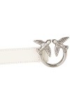 Pinko Love Berry H2 Belt Veau Set Ceinture, Z14o_Blanc Soie-Old Silver, S Femme