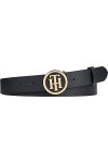 Tommy Hilfiger Curve TH Round Buckle Belt 3.0 Ceinture, Black, 125 Femme