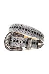 KUOKUO Qqiao Nouvelle ceinture de luxe à strass pour femmes hommes ceintures cloutées diamant occidental Cinto De Strass Cowg