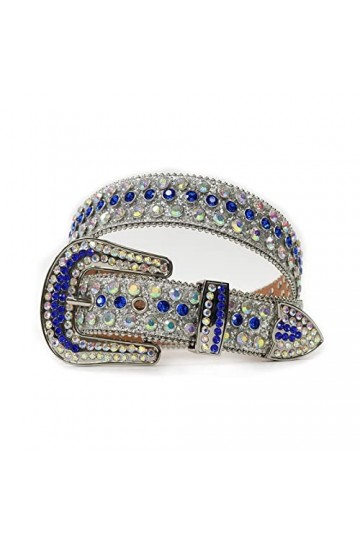 KUOKUO Qqiao Nouvelle ceinture de luxe à strass pour femmes hommes ceintures cloutées diamant occidental Cinto De Strass Cowg