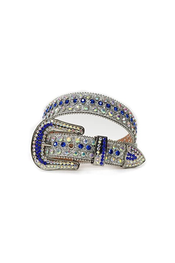 KUOKUO Qqiao Nouvelle ceinture de luxe à strass pour femmes hommes ceintures cloutées diamant occidental Cinto De Strass Cowg