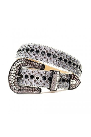 KUOKUO Qqiao Nouvelle ceinture de luxe à strass pour femmes hommes ceintures cloutées diamant occidental Cinto De Strass Cowg