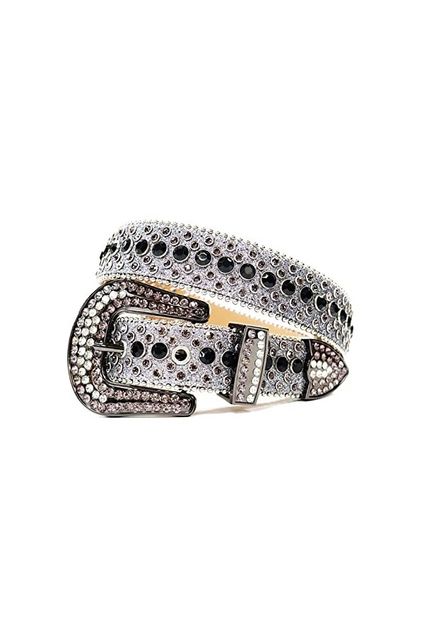 KUOKUO Qqiao Nouvelle ceinture de luxe à strass pour femmes hommes ceintures cloutées diamant occidental Cinto De Strass Cowg