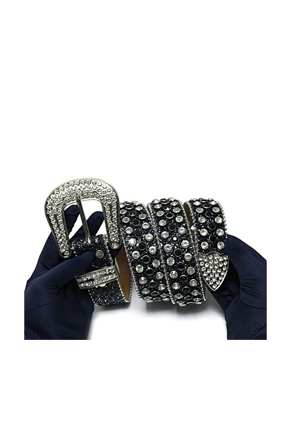 VIYASI Ceinture Femme, Cowgirl Bling Bling strassons Ceinture Ceinture cloutée for Femmes Hommes Cow-Boy Ceinture cloutée Be